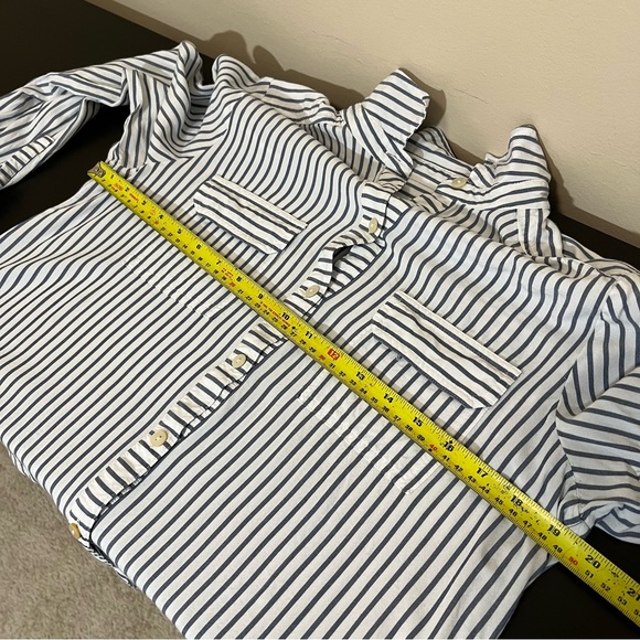 J. Jill Striped Button Up Shirt White and Blue - Picture 9 of 11